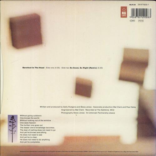 A Man Called Adam Barefoot In The Head 7" vinyl single (7 inch record / 45) UK AF707BA808609