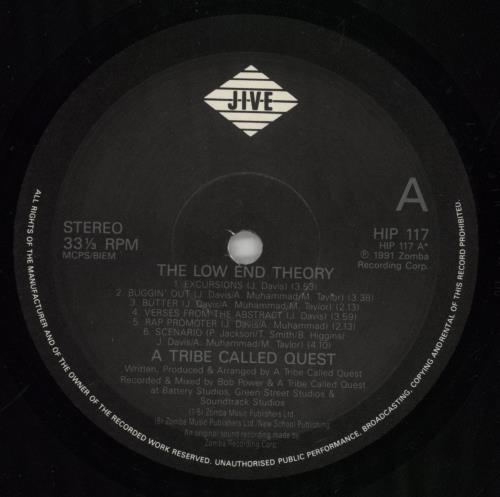 A Tribe Called Quest The Low End Theory - 1st - VG vinyl LP album (LP record) UK TCQLPTH864109