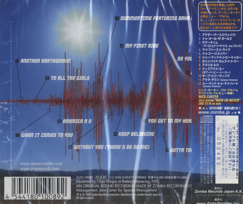 Aaron Carter Another Earthquake CD album (CDLP) Japanese AACCDAN446741