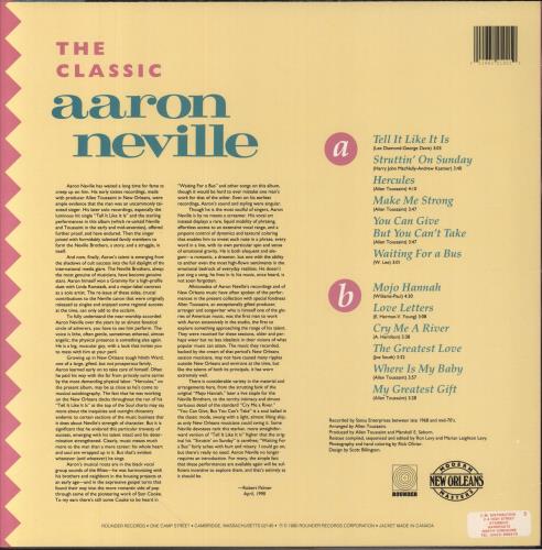 Aaron Neville The Classic Aaron Neville "My Greatest Gift" vinyl LP album (LP record) US AARLPTH858574