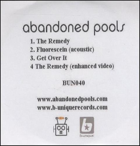 Abandoned Pools The Remedy CD-R acetate UK ABPCRTH246238