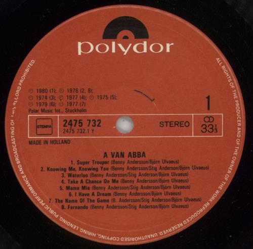 Abba A Van Abba vinyl LP album (LP record) Dutch ABBLPAV307576