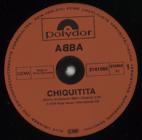 Abba Chiquitita 12" vinyl single (12 inch record / Maxi-single) German ABB12CH17930