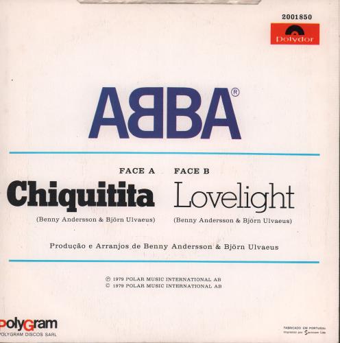 Abba Chiquitita 7" vinyl single (7 inch record / 45) Portuguese ABB07CH652906
