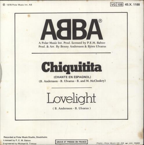 Abba Chiquitita 7" vinyl single (7 inch record / 45) French ABB07CH78948