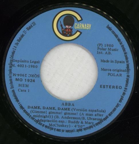 Abba Dame! Dame! Dame! 7" vinyl single (7 inch record / 45) Spanish ABB07DA63823