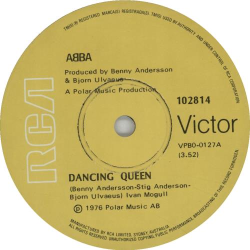 Abba Dancing Queen 7" vinyl single (7 inch record / 45) Australian ABB07DA58355
