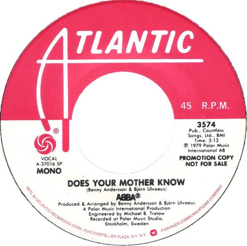 Abba Does Your Mother Know 7" vinyl single (7 inch record / 45) US ABB07DO652684