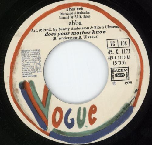 Abba Does Your Mother Know 7" vinyl single (7 inch record / 45) French ABB07DO658174