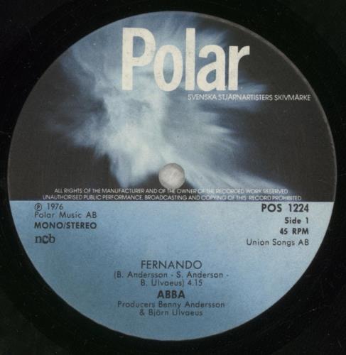 Abba Fernando - Solid 7" vinyl single (7 inch record / 45) Swedish ABB07FE878288