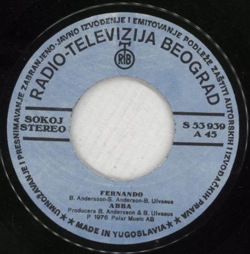 Abba Fernando 7" vinyl single (7 inch record / 45) Yugoslavian ABB07FE62761