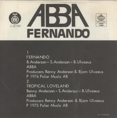 Abba Fernando 7" vinyl single (7 inch record / 45) Yugoslavian ABB07FE62761