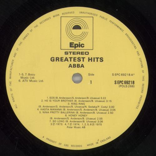 Abba Greatest Hits - 2nd vinyl LP album (LP record) UK ABBLPGR863515