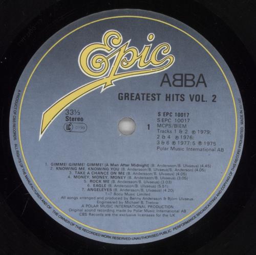 Abba Greatest Hits Vol. 2 vinyl LP album (LP record) UK ABBLPGR300219