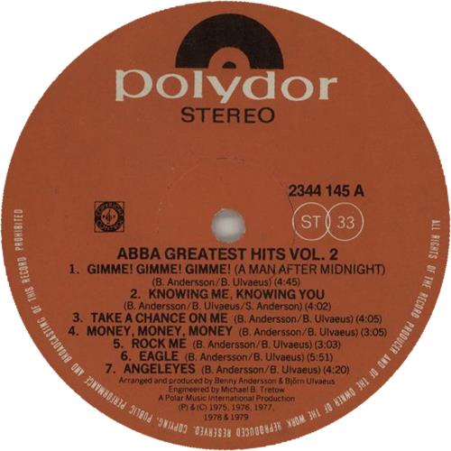 Abba Greatest Hits Vol. 2 vinyl LP album (LP record) Singapore ABBLPGR651976