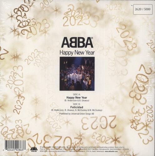 Abba Happy New Year - Gold Vinyl 7" vinyl single (7 inch record / 45) UK ABB07HA882358