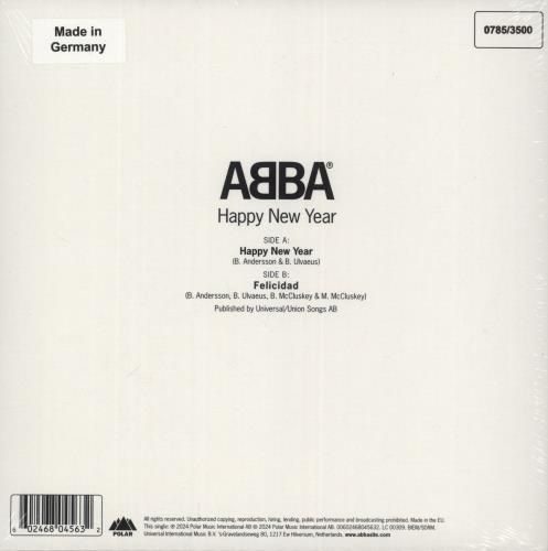 Abba Happy New Year - White Vinyl - Sealed 7" vinyl single (7 inch record / 45) UK ABB07HA881620