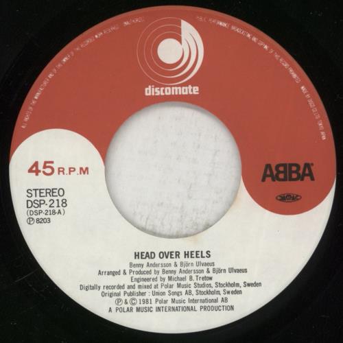 Abba Head Over Heels 7" vinyl single (7 inch record / 45) Japanese ABB07HE117175