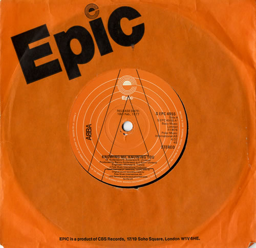 Abba Knowing Me, Knowing You - A label 7" vinyl single (7 inch record / 45) UK ABB07KN578721