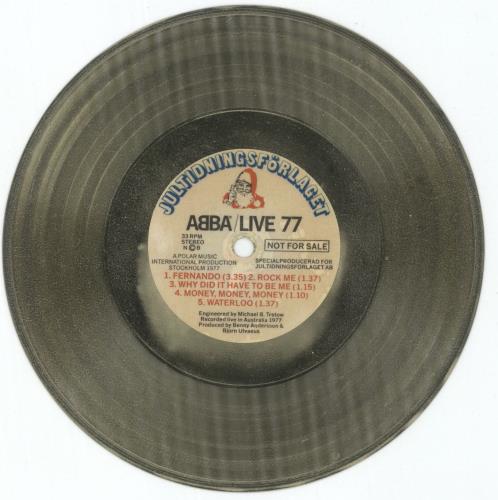 Abba Live 77 - Gold Flexi 7" vinyl single (7 inch record / 45) Swedish ABB07LI52929