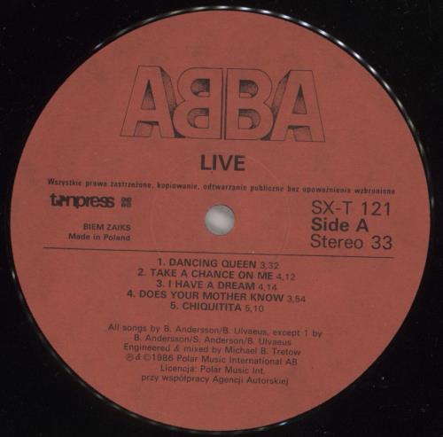 Abba Live vinyl LP album (LP record) Polish ABBLPLI875493
