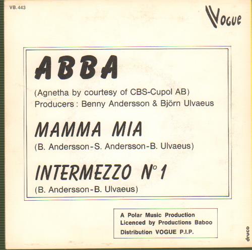Abba Mamma Mia 7" vinyl single (7 inch record / 45) Belgian ABB07MA656748