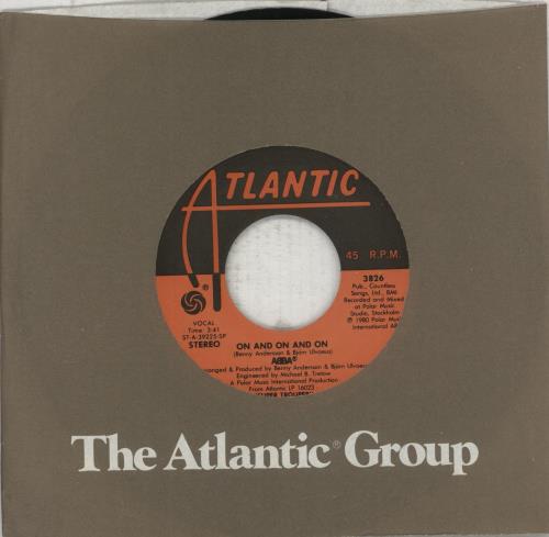Abba On And On And On 7" vinyl single (7 inch record / 45) US ABB07ON324505