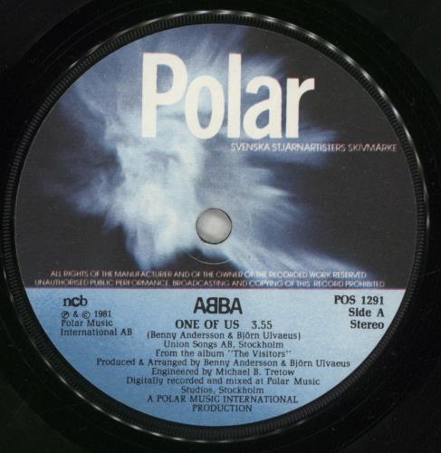 Abba One Of Us 7" vinyl single (7 inch record / 45) Swedish ABB07ON36577