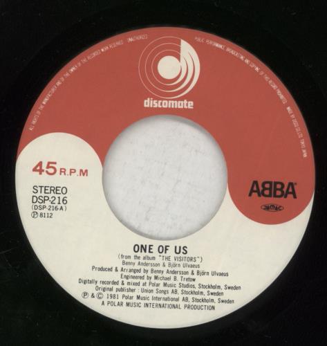 Abba One Of Us 7" vinyl single (7 inch record / 45) Japanese ABB07ON43978