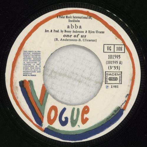 Abba One Of Us 7" vinyl single (7 inch record / 45) French ABB07ON50390