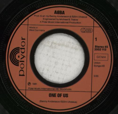 Abba One Of Us 7" vinyl single (7 inch record / 45) German ABB07ON53750
