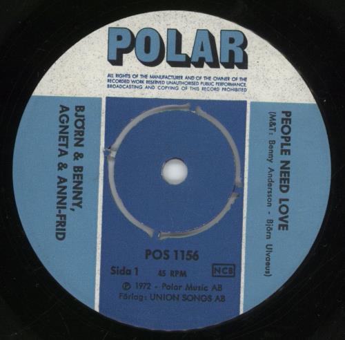Abba People Need Love 7" vinyl single (7 inch record / 45) Swedish ABB07PE877708