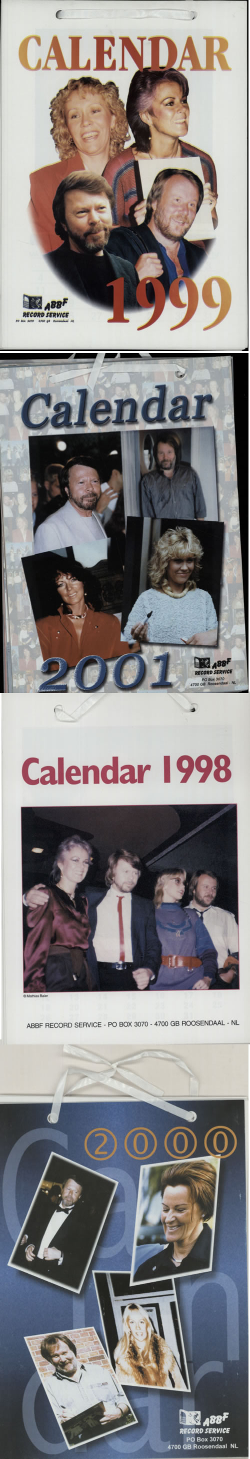 Abba Set of Four Calendars - 1998-2001 calendar Dutch ABBCASE594200