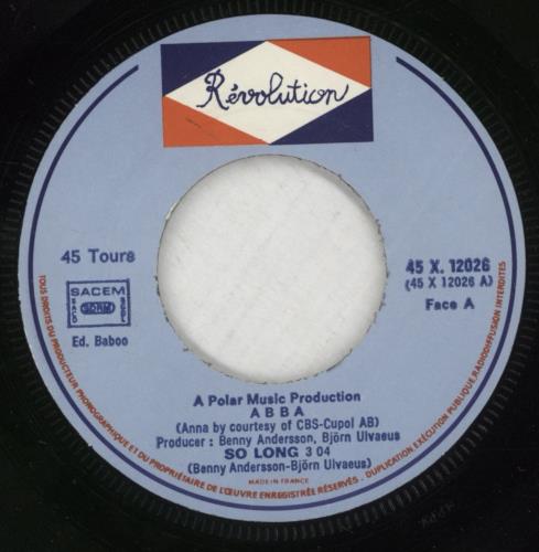 Abba So Long 7" vinyl single (7 inch record / 45) French ABB07SO146892