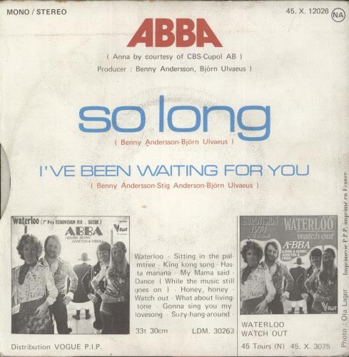 Abba So Long 7" vinyl single (7 inch record / 45) French ABB07SO146892