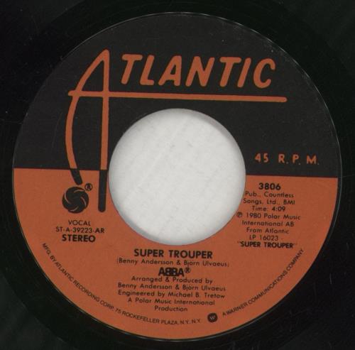 Abba Super Trouper - p/s 7" vinyl single (7 inch record / 45) US ABB07SU884093