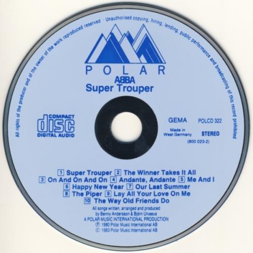 Abba Super Trouper CD album (CDLP) German ABBCDSU652986