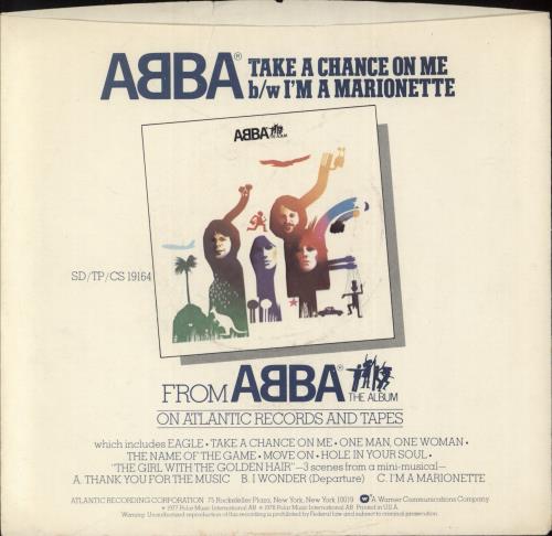 Abba Take A Chance On Me 7" vinyl single (7 inch record / 45) US ABB07TA48341