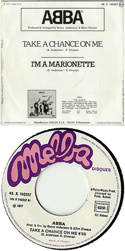 Abba Take A Chance On Me 7" vinyl single (7 inch record / 45) French ABB07TA63171