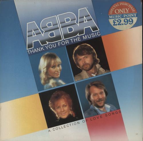 Abba Thank You For The Music: A Collection Of Love Songs - Sticker - Shrink vinyl LP album (LP record) UK ABBLPTH864668