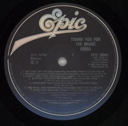 Abba Thank You For The Music: A Collection Of Love Songs - Sticker - Shrink vinyl LP album (LP record) UK ABBLPTH864668