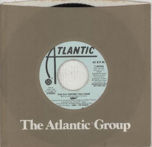 Abba The Day Before You Came 7" vinyl single (7 inch record / 45) US ABB07TH96653
