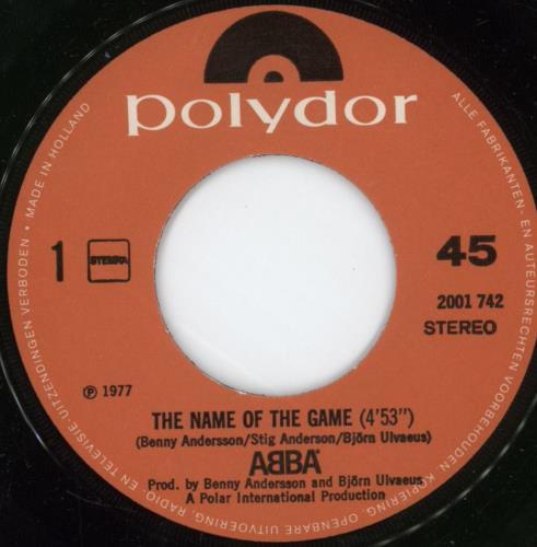 Abba The Name Of The Game 7" vinyl single (7 inch record / 45) Dutch ABB07TH157403