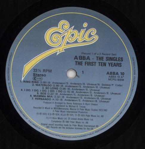 Abba The Singles - The First Ten Years + Hype Sticker - EX 2-LP vinyl record set (Double LP Album) UK ABB2LTH750794