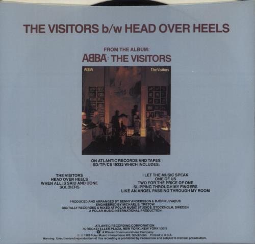 Abba The Visitors 7" vinyl single (7 inch record / 45) US ABB07TH70060