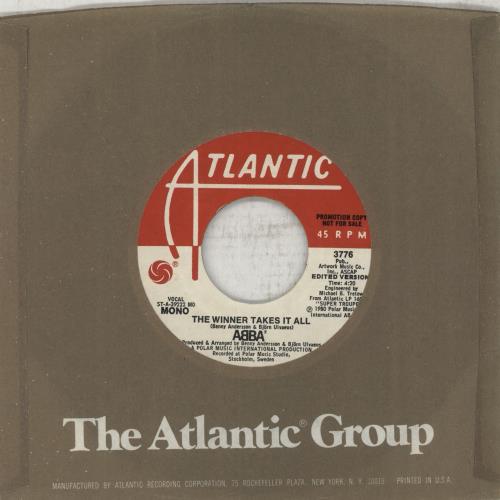 Abba The Winner Takes It All - Wide Centre 7" vinyl single (7 inch record / 45) US ABB07TH104161