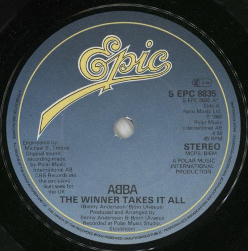 Abba The Winner Takes It All 7" vinyl single (7 inch record / 45) UK ABB07TH38698