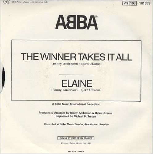 Abba The Winner Takes It All 7" vinyl single (7 inch record / 45) French ABB07TH48247