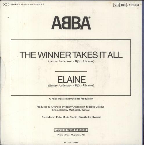 Abba The Winner Takes It All 7" vinyl single (7 inch record / 45) French ABB07TH48247