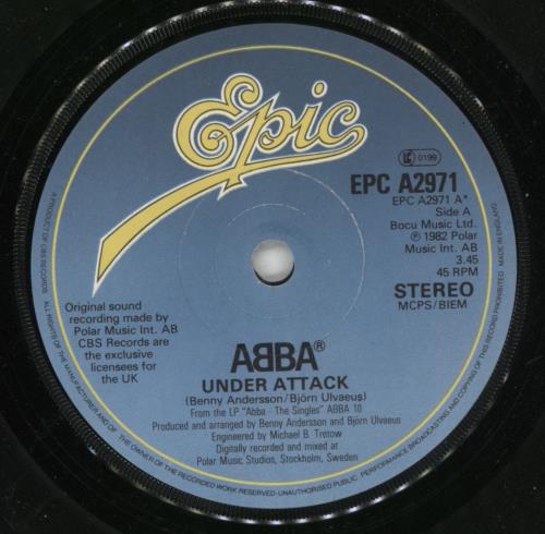 Abba Under Attack - Solid 7" vinyl single (7 inch record / 45) UK ABB07UN609963